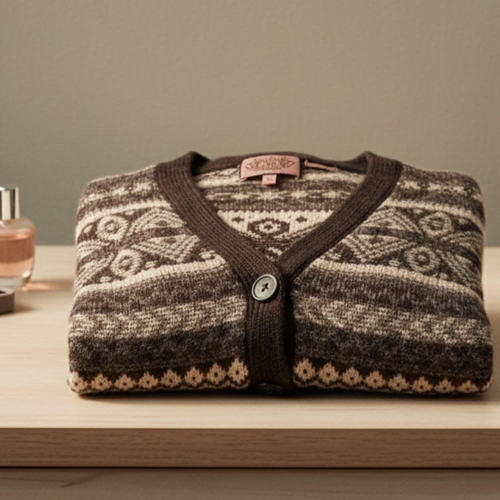Juicy Couture Vintage Fair Isle Knit Cardigan Cottagecore Winter